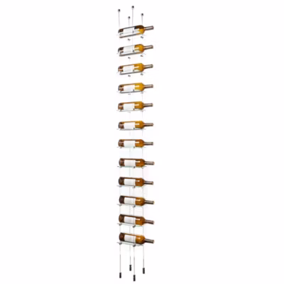 Porte-bouteille de vin suspendus Kit 12 bouteilles Chrome