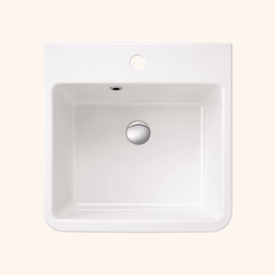 Évier buanderie bac à laver céramique blanc Sanindusa UTILITY 510×500