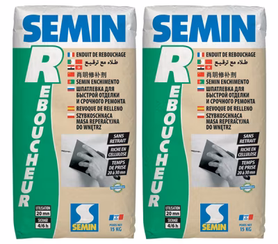Enduit de Rebouchage Semin R, Poudre, Sac 15 kg (lot de 2)