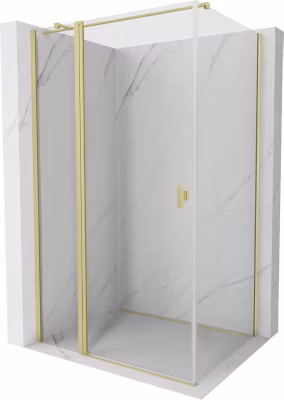 Mexen Mist T cabine de douche pivotante 70 x 120 cm, transparent, or brossé – 8A4T-070-120-55-00