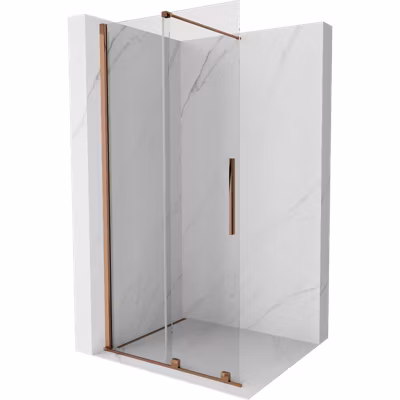 Mexen Velar paroi de douche coulissante Walk-in 120 x 200 cm, transparent 8 mm, or rose – 871-120-000-03-60