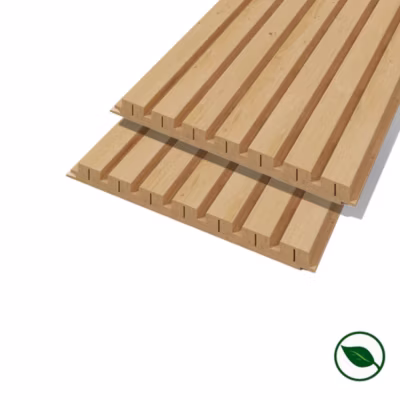 Lot de 2 demi panneaux mural décoratif lamelles MDF chêne clair 1250 x 287 x 20 mm 0,72 M2