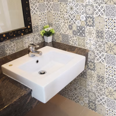 Sticker Mural Carrelage adhésif Cuisine Salle de Bain – 24 STICKERS CARRELAGES AZULEJOS LO CAPO – 24stickers15x15cm