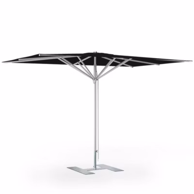 Parasol de terrasse complet Prémium Noir 300 x 200 Armature Gris