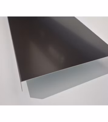 Bande de rive Marron, RAL 1247 Sat, épaisseur 1 mm, 1 pli retour 2,5 cm , Largeur  29 cm , Longueur 140 cm