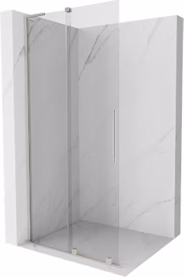 Mexen Velar L paroi de douche coulissante Walk-in 120 x 200 cm, transparent 8 mm, nickel brossé – 871-120-003-03-97