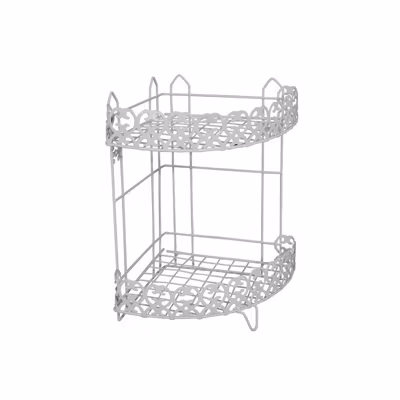 Etagère d&rsquo;angle de douche 2 niveaux à  fixer AGADIR Blanc MSV