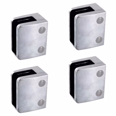 4 x Pince à verre plate modèle 04 – Ep. verre 17,52 mm – Zamak brut