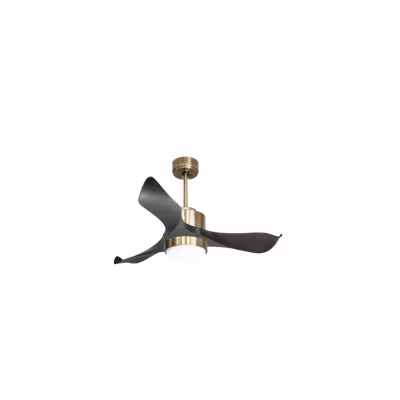 Modulo Regular Exterior – un ventilateur pour extérieur IP44, DC 106 cm Laiton pales abs noir Lumière dimmable 10 à 20 m²