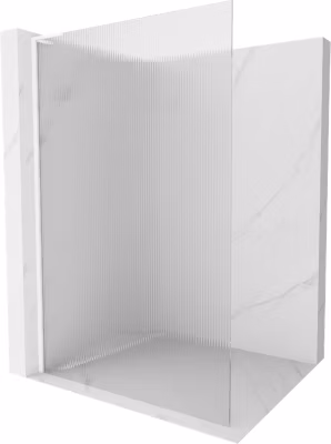 Mexen Kioto L paroi de douche Walk-in 90 x 200 cm, striée, blanche – 800-090-103-20-09