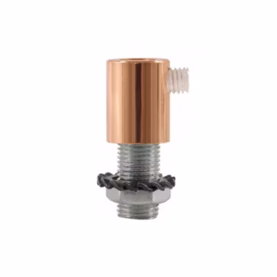 Serre-Câble Cylindrique Métal Cuivré avec Tige Écrou et Rondelle – Accessoires de Fixation Métalliques