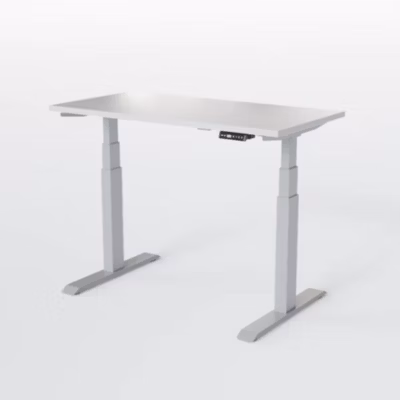 AUM WORLD Bureau Assis Debout Électrique Idéal Petit Espace – Compact et Motorisé – Réglable 62,5 à 127,5 cm – Ports USB A & C