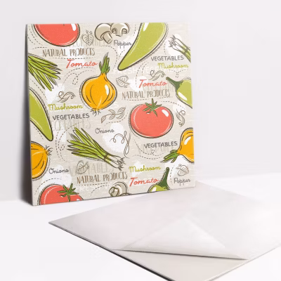 Carreaux vinyle Tulup 30×30 cm Légumes colorés 9 pcs