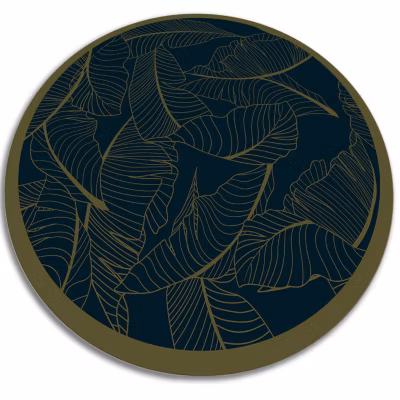 Tapis vinyl rond pour la salle à manger Tulup fi110 cm Isolant thermique Feuille