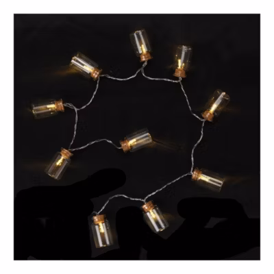 Guirlande intérieur Fioles 10 leds blanc chaud à piles – HOMEA – Guirlande lumineuse led Blanc Blanc