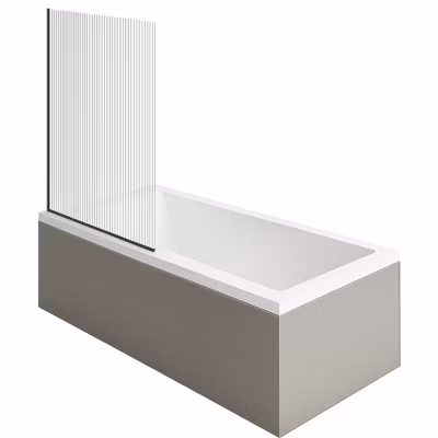 Baignoire droite 160 X 70 DURAVIT Starck + Pare bain AURYS Raywall noir mat version gauche