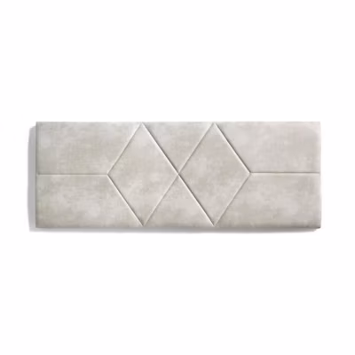 Tête de lit pour lit de 140 Deux Diamants de Tissu Anti-Tache 152 x 57 x 5 cm Couleur Blanc Gris Effet Granit. ECCOX