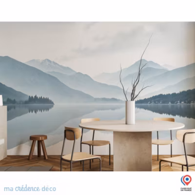 Papier peint Lac paisible et chaine de montagnes 2 – Intissé – 200 cm – 280 cm – MaCrédenceDéco