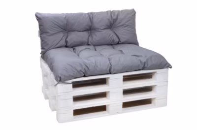 Set Coussins pour palettes 120×60 Assise-Dossier 120x60cm Coussins Gris pour canapé de jardin en palettes
