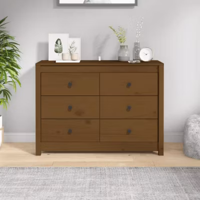821767 vidaXL Armoire latérale Marron Miel 100x40x72 cm Bois de pin massif