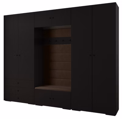 Garde-robe Inova 2 porte battante 236,7/300/47 4 Portes (noir)