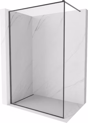 Mexen Kioto-F paroi de douche Walk-in avec cadre 50 x 202 cm, transparent 8 mm, gris fusil brossé – 800-050-104-66-00