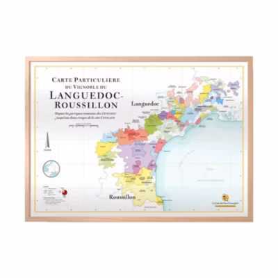 Affiche 70×50 cm – La Carte des Vins du Languedoc-Roussillon – LA CARTE DES VINS SVP
