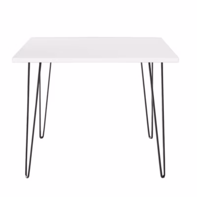 Table HAIRPIN 90 x 90 cm pour cuisine, salon, salle à manger Blanc