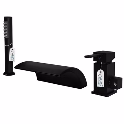 Silla Robinet De Baignoire en Laiton sur plage 3 trous, Noir mat