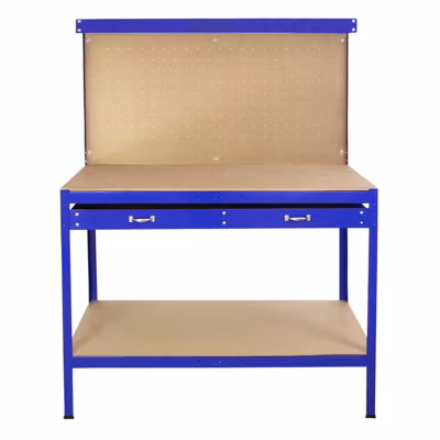 Établi avec Panneau Perforé avec Tiroir Bleu