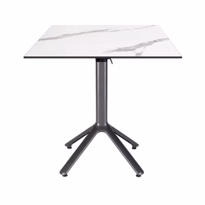 Table pliable Nemo pour intérieur/extérieur marbre blanc 70×70 – Restootab
