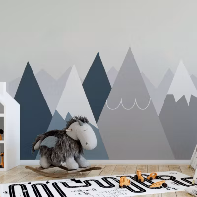 Stickers enfant montagnes scandinaves anouka 70 x 105 cm