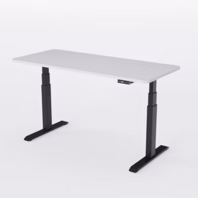 AUM WORLD Bureau Réglable Électrique, 160×70, DIY, 2 moteurs, Mémoires, Timer, USB A&C, 62-127cm, 120kg, Noir, Blanc