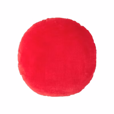 Coussin rond en velours rouge, 40 cm – HOMESCAPES
