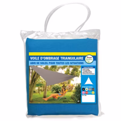 Voile d&rsquo;ombrage triangulaire 3.6 mètres Bleu