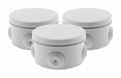 Lot 3 boîtes de dérivation IP55 diamètre 80x40mm – Gris – Zenitech
