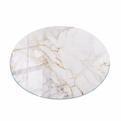 Dessus de table en verre trempé Wallfluent fi50 cm Marbre élégant avec veines