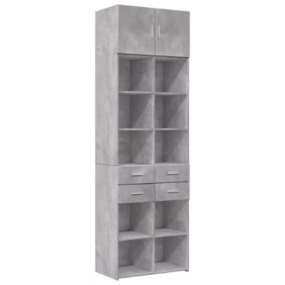 Armoire de rangement gris béton 70×42,5x225cm bois d&rsquo;ingénierie vidaXL