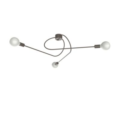 LUMICOM – ELICA Plafonnier, 3xE27, max 42W, métal, gris torturelle, L.80cm