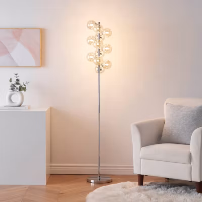 Lampadaire moderne à sphères en verre ambré – Ambrosia
