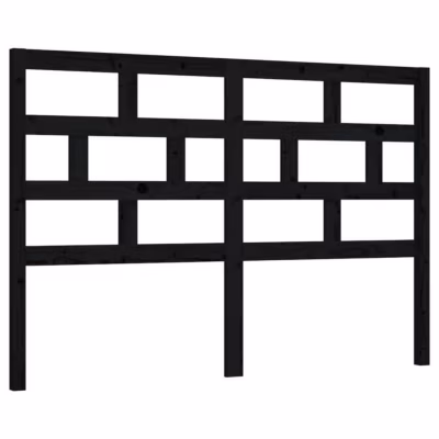 vidaXL Tête de lit Noir, 141x4x100 cm Bois massif de pin