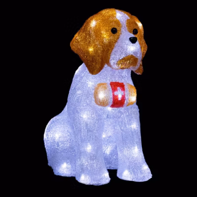 Saint bernard lumineux extérieur h38cm 40 led + transfo  – feeric lights & christmas