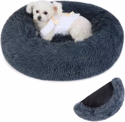 Panier Chat Rond Dehoussable et Lavable 70 cm noir