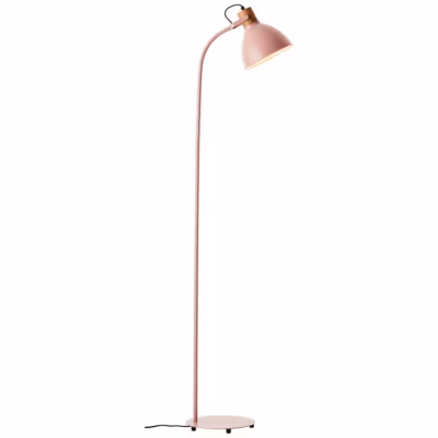 ERENA Lampadaire 1L rose clair E27 40W – métal/bois – ampoule non incluse