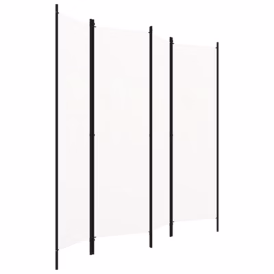 Paravent, Séparateur, Cloison de séparation 4 panneaux Blanc 200×180 cm