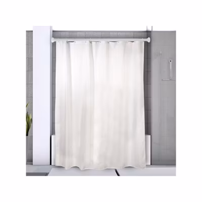 Barre tringle pour rideau de douche ou baignoire extensible sans perçage en Alu DECOR 75125cm Blanc Spirella