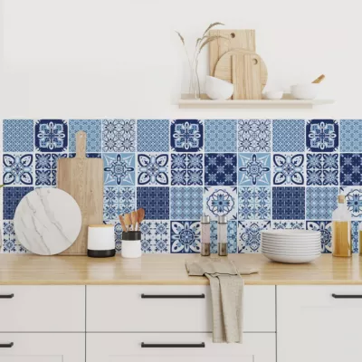 Stickers carrelage carreaux de ciment 10x10cm – Kit de 12