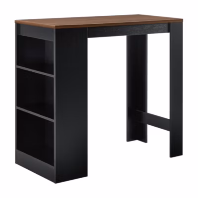 Table de Bar Kouvola 110 x 50 x 103 cm Noir Effet Noyer en.casa