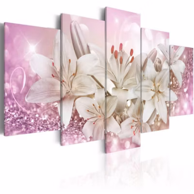 Tableau Fleurs Pink Courtship 100×50 cm