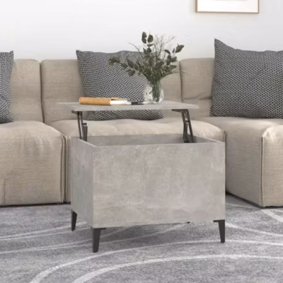 Table basse,Table Salon,Table d&rsquo;appoint Gris béton 60×44,5×45 cm Bois d&rsquo;ingénierie